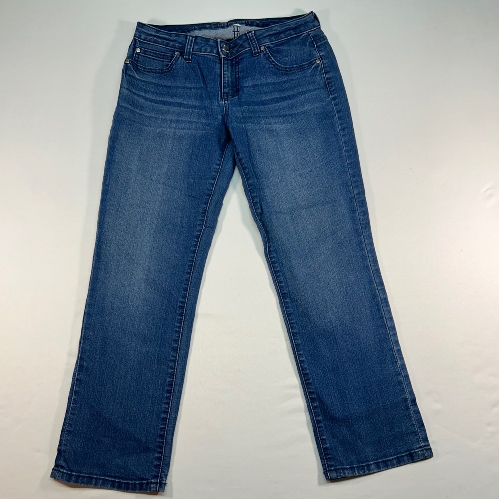 Jennifer Lopez Capri Jeans Womens 4 Blue Denim Straight Leg Mid Rise RN73277